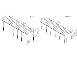 Canopia Carport Arcadia 12700 1290 x 359 x 242 cm (L x B x H)
