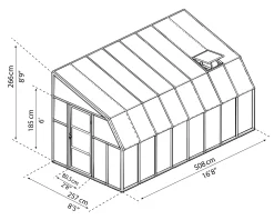 Canopia Gewächshaus Sun Room PVC weiß 508 x 257 cm