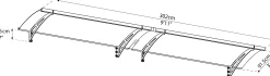 Canopia Vordach Aquila  302 x 91,5 cm anthrazit