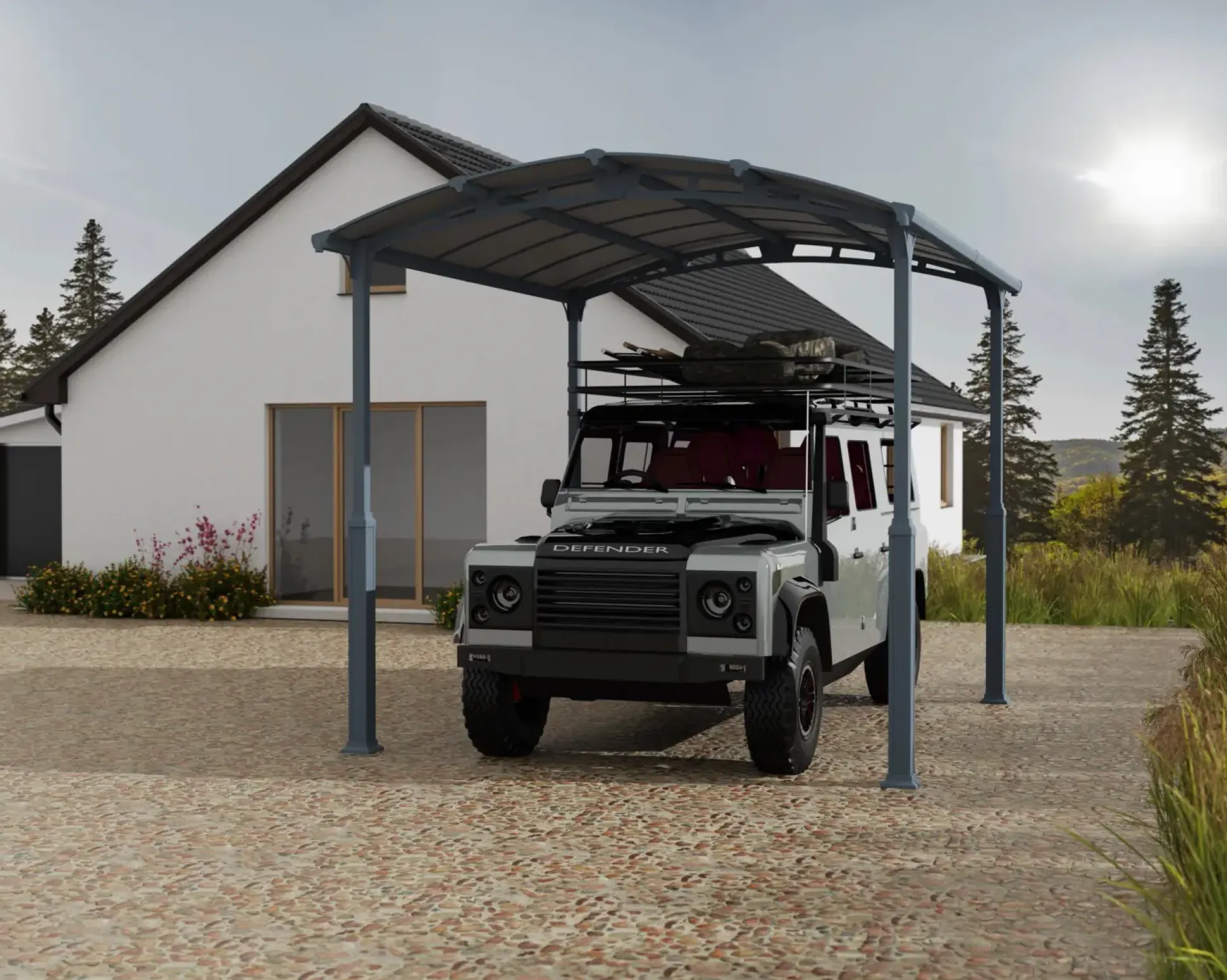 Canopia Carport Alpine 4300 Grau Alu 435 x 359 cm