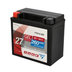 Cartec Gel Motorradbatterie YTX14-BS 14Ah 260A