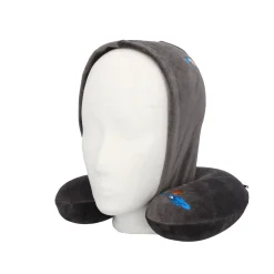 Cartrend Kids Nackenkissen mit Kapuze grau