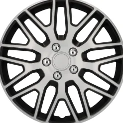Cartrend Radzierblende Branch 38 cm (15 Zoll) silber schwarz 4 stück