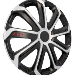 Cartrend Radzierblende EVO 35 cm 35 cm (14 Zoll) silber schwarz 4 stück