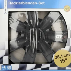 Cartrend Radzierblende Modesto Carbon 38 cm (15 Zoll) schwarz 4 Stück