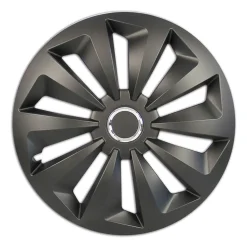 Cartrend Radzierblenden Fox 38 cm (15 Zoll) schwarz 4 Stück