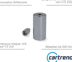Cartrend Universal Stecknuss 9-27 mm mit Adapter