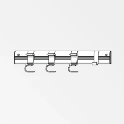 coaxis Gerätehalter mit coaxis®-Profil, 500 mm Aluminium rot gummiert