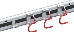 coaxis Gerätehalter mit coaxis®-Profil, 500 mm Aluminium rot gummiert