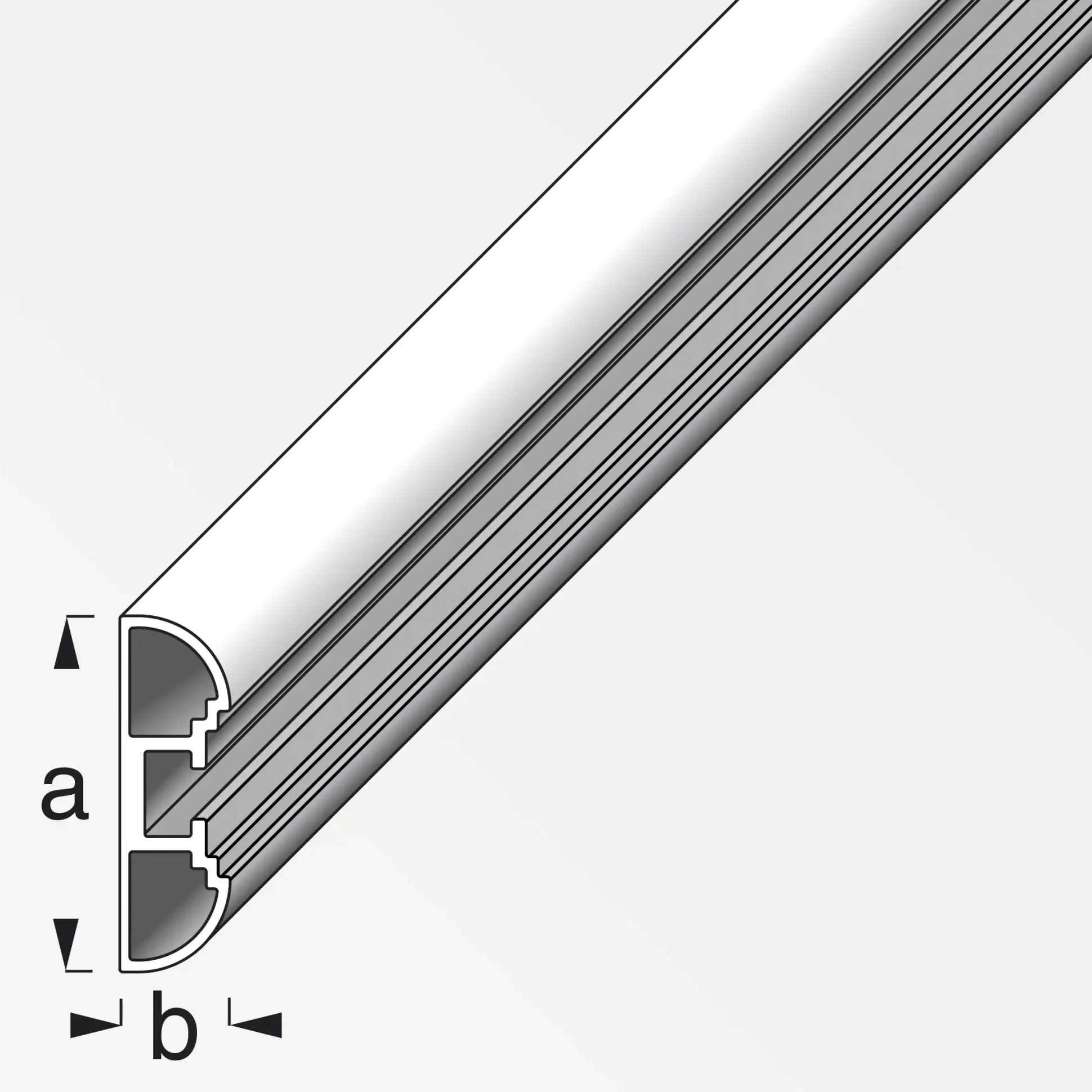 coaxis®-Profil, schmal 1.5 m, 35.5 x 11 mm Aluminium eloxiert silber