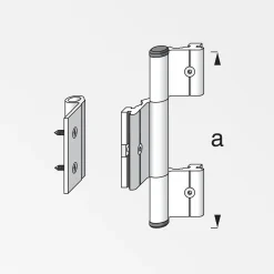 coaxis®-Scharnier 115 mm 115 mm Aluminium roh blank
