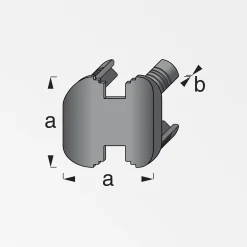 coaxis®-Verbindungskappe für Säulen-Profil 27.5 x 5.3 mm (Kunststoff)