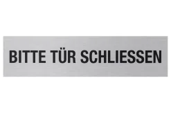 Conmetall Aufkleber Bitte Tür Schließen Aluminium 16 x 4 cm edelstahl-optik