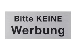 Conmetall Aufkleber Bitte keine Werbung Aluminium 6 x 2,5 cm edelstahl-optik