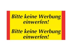 Conmetall Aufkleber Bitte keine Werbung einwerfen PVC 8 x 2 cm gelb/rot