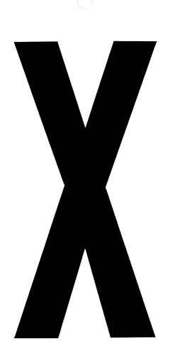 Conmetall Aufkleber Buchstabe X PVC 10 x 6 cm schwarz