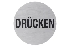 Conmetall Aufkleber Drücken Ø 7,5 cm edelstahl-optik