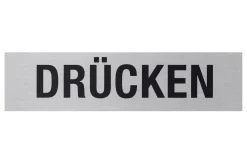 Conmetall Aufkleber Drücken Aluminium 16 x 4 cm edelstahl-optik