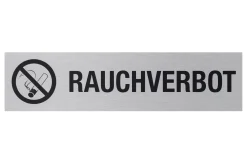 Conmetall Aufkleber Rauchverbot Aluminium 16 x 4 cm edelstahl-optik