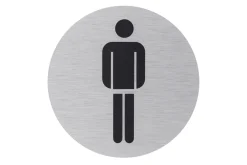 Conmetall Aufkleber WC-Herren Aluminium Ø 7,5 cm edelstahl-optik