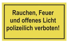 Conmetall Hinweisschild Rauchen, Feuer und offenes Licht 40  x 25 cm