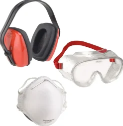 Connex Arbeitsschutz-Set 3-teilig Brille Gehörschutz Maske