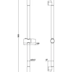 Cornat Dusch-Brausestange Cervia 90 cm, inkl. verstellbarem Wandhalter