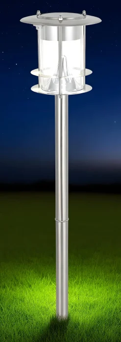 Dapo LED Solar Stehleuchte Dallas mit Erdspieß kaltweiß