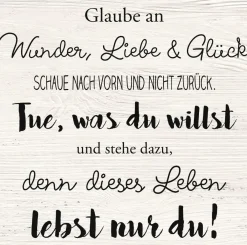 Deco-Block Bild - Wunder Liebe Glück 39 x 39 cm