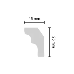 Decosa Deckenleiste A25, 1 m x 15 mm x 25 mm