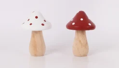 Dekofigur Pilz Holz Ø 8 x 12 cm rot weiß 2-fach sortiert