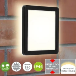 Di-Ka LED Außen-Deckenleuchte Frankfurt 8 W 19 cm Backlight