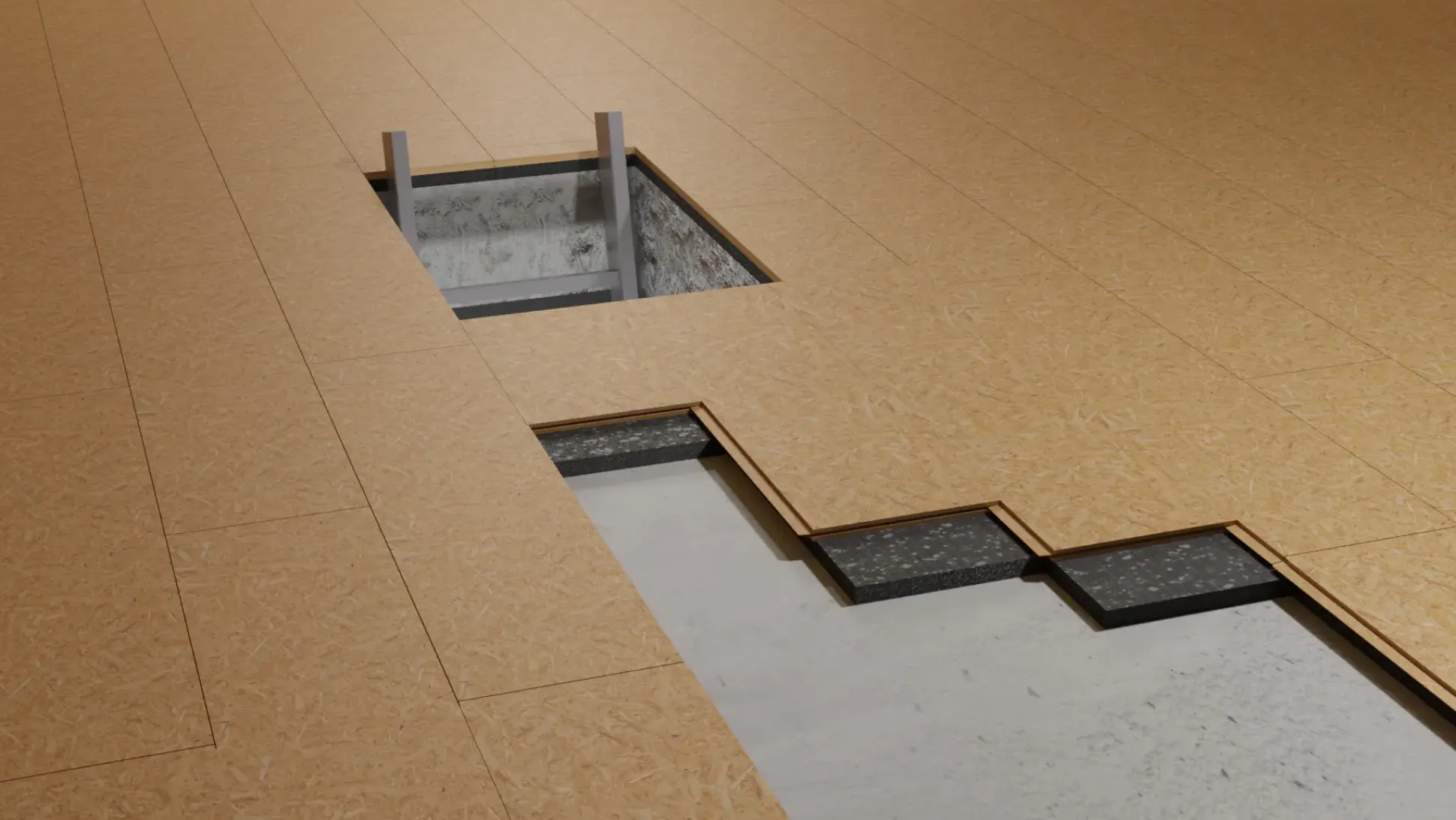 Dämmung Dachboden/Ausbau Elemente OSB 18 mm + 60 mm Neopor