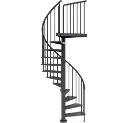 Dolle Außenspindeltreppe Gardenspin komplett 11 Stufen Ø 155 cm mit Metallstufen anthrazit