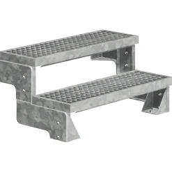 Dolle Außentreppe Gardentop 2 Stufen ohne Geländer Breite 80 cm Gitterrost