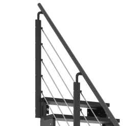 Dolle Außentreppe Gardentop 2 Gitteroststufen 80 cm inkl. einseitigem Geländer anthrazit