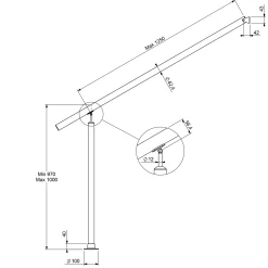 DOLLE Eingangsgeländer PS 510 Edelstahl 150 cm 1 Pfosten