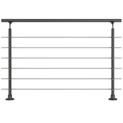 DOLLE Geländer-Komplettset, Alu anthrazit, 150 cm Oberboden Montage