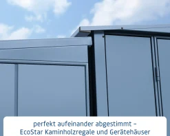 Ecostar Kaminholzregal Elegant-V Typ 1, taubenblau, mit Verstrebung