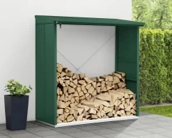 Ecostar Kaminholzregal Elegant-V Typ 2, moosgrün, mit Verstrebung