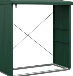 Ecostar Kaminholzregal Elegant-V Typ 2, moosgrün, mit Verstrebung