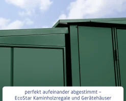 Ecostar Kaminholzregal Elegant-V Typ 2, moosgrün, mit Verstrebung