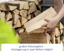 Ecostar Kaminholzregal Elegant-V Typ 2, moosgrün, mit Verstrebung