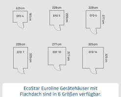 EcoStar Metallgerätehaus Euroline EFD10 LB graualuminium 262 x 262 cm 1-flg.