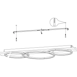 Eglo LED Deckenleuchte Boyal schwarz-braun-rustikal 101 x 40 cm warmweiß