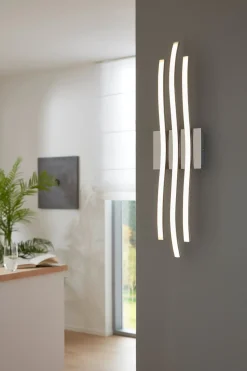 Eglo LED Deckenleuchte Roncade chrom 65 x 13 cm warmweiß