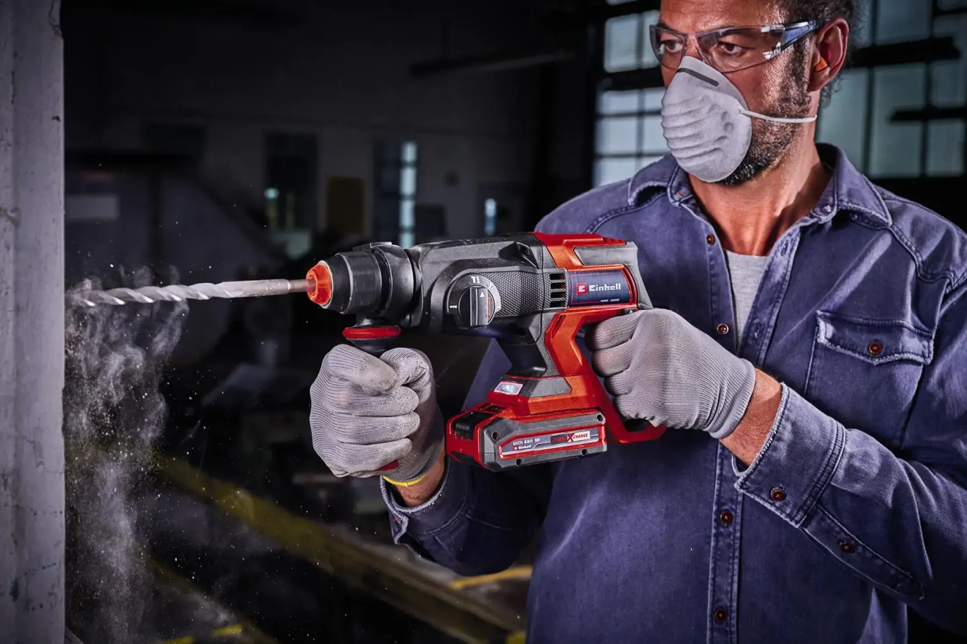 Einhell Akku-Bohrhammer TE-HD 18/20 Li Solo 18 V