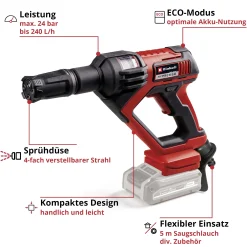Einhell Akku-Druckreinigerpistole HYPRESSO 18/24-1