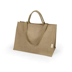Einkaufstasche mit vier Tragegriffen Jute beige