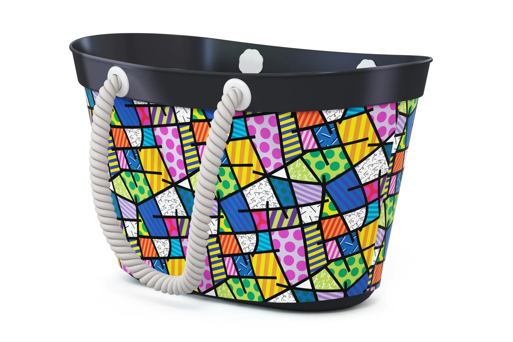 Einkaufstasche Shopper Mosaik mit Baumwollhenkel